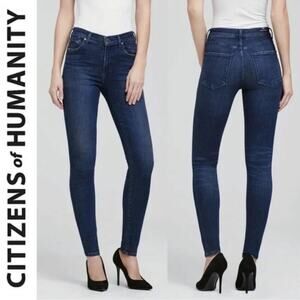 Citizens of Humanity Rocket High Rise Skinny Jeans sz 25 Dark Wash Blue Stretch